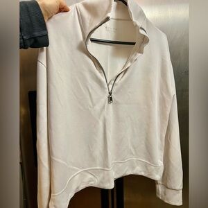 NWT Athleta Seasoft Quarter Zip GIFT ivory cream sweatshirt pullover athletic S